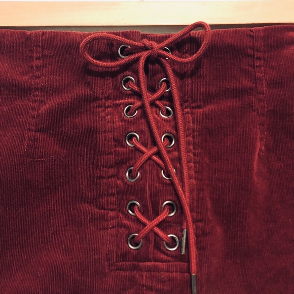 Velvet/Suede Maroon Skirt - Picture 3 of 4